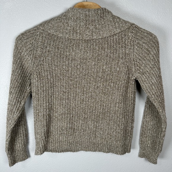 Lauren‎ Ralph Lauren Brown Beige Cotton Blend Knit Zip Front Sweater Womens XL - Picture 3 of 4
